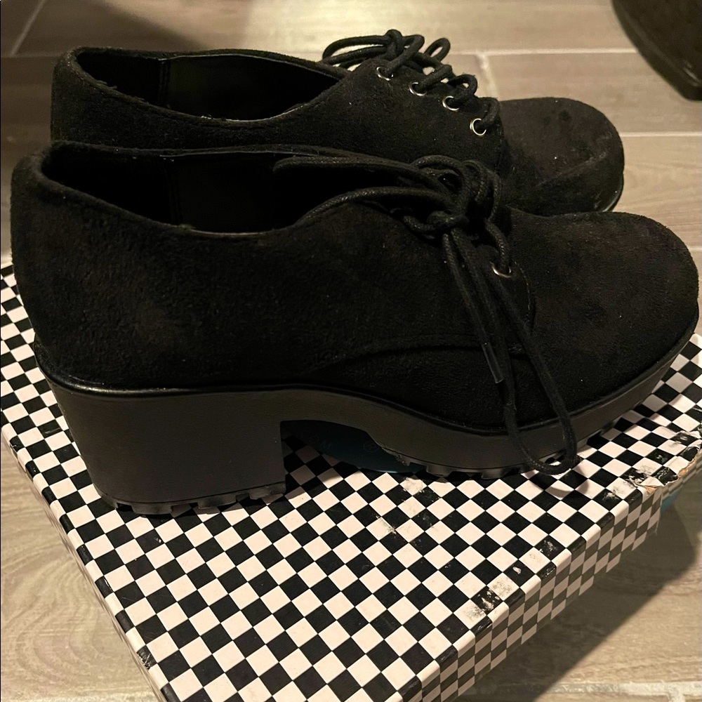 Black Micro-Suede shoes